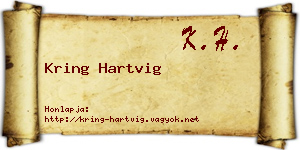 Kring Hartvig névjegykártya